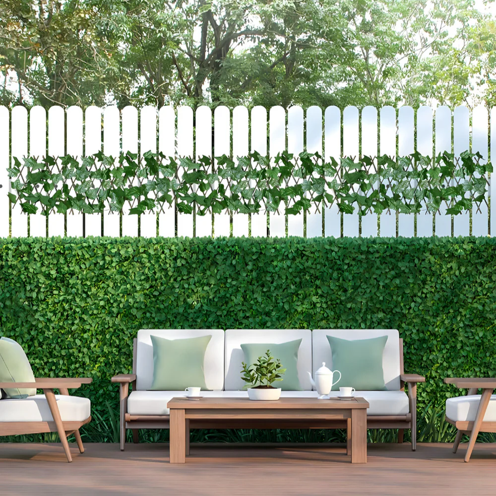 Proširiva dekorativna baštenska ograda od lišća - za terasu i vrt (SET OD 2 KOMADA)