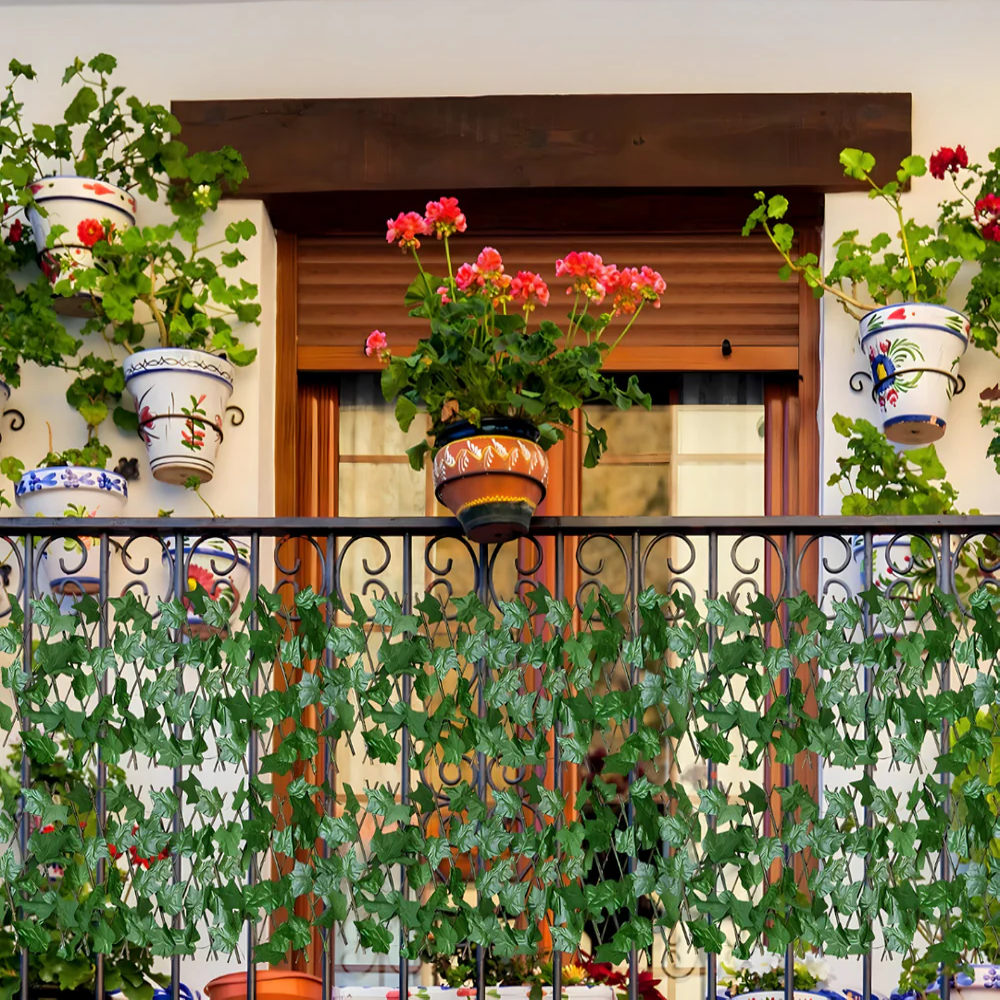 Proširiva dekorativna baštenska ograda od lišća - za terasu i vrt (SET OD 2 KOMADA)