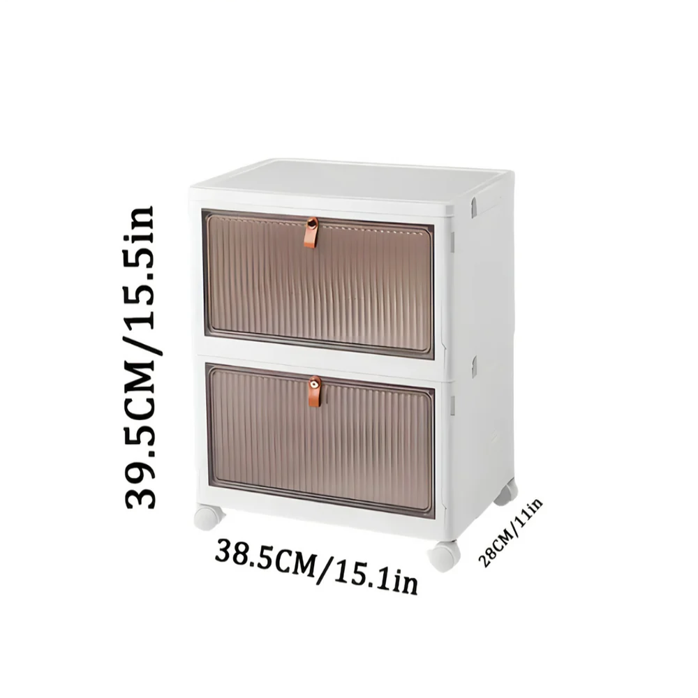 Sklopiva kutija za odlaganje sa poklopcem - za organizaciju obuće, igračaka i sličnog (SET OD 2 KOMADA)