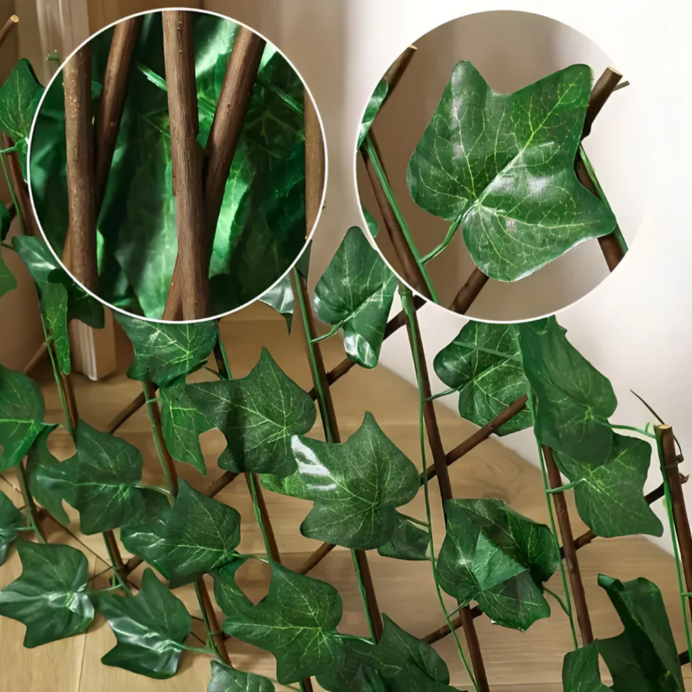 Proširiva dekorativna baštenska ograda od lišća - za terasu i vrt (SET OD 2 KOMADA)