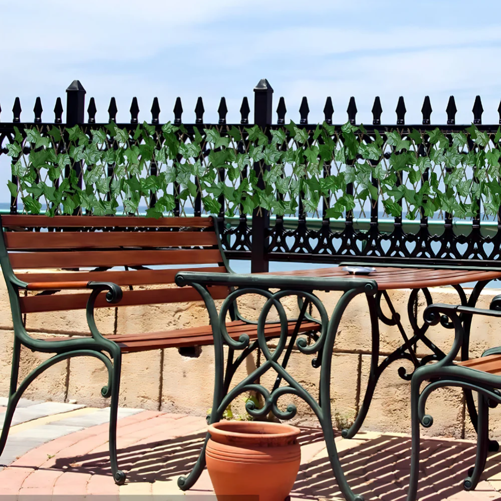 Proširiva dekorativna baštenska ograda od lišća - za terasu i vrt (SET OD 2 KOMADA)