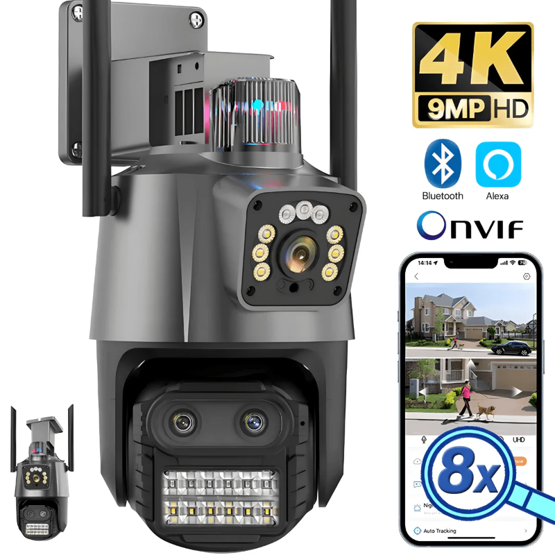 IP kamera PTZ kamera sa 2 sociva i sirenom 4K 8x zoom - MNE Shop ME