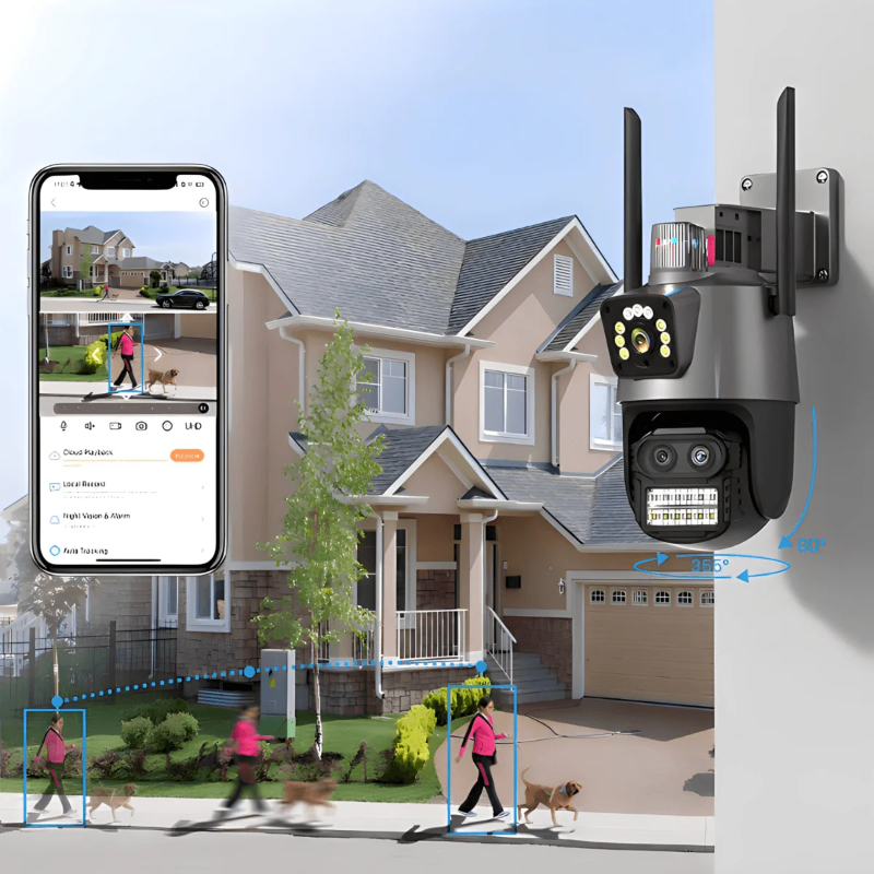 IP kamera PTZ kamera sa 2 sociva i sirenom 4K 8x zoom - MNE Shop ME