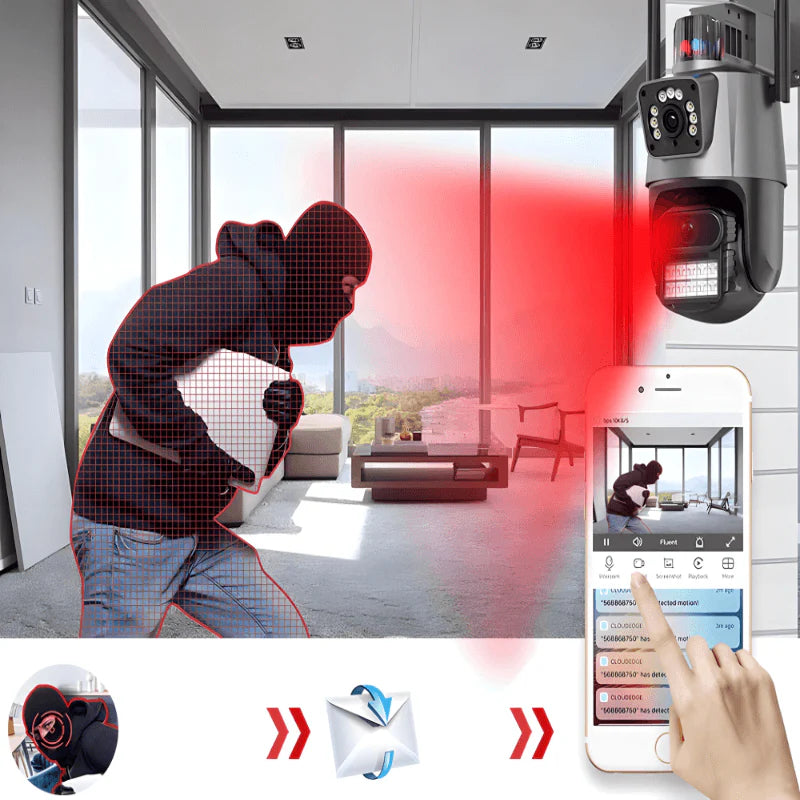 IP kamera PTZ kamera sa 2 sociva i sirenom 4K 8x zoom - MNE Shop ME