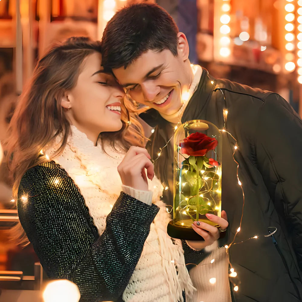 Vjecna svjetleca ruza u staklenom zvonu - MNE Shop ME