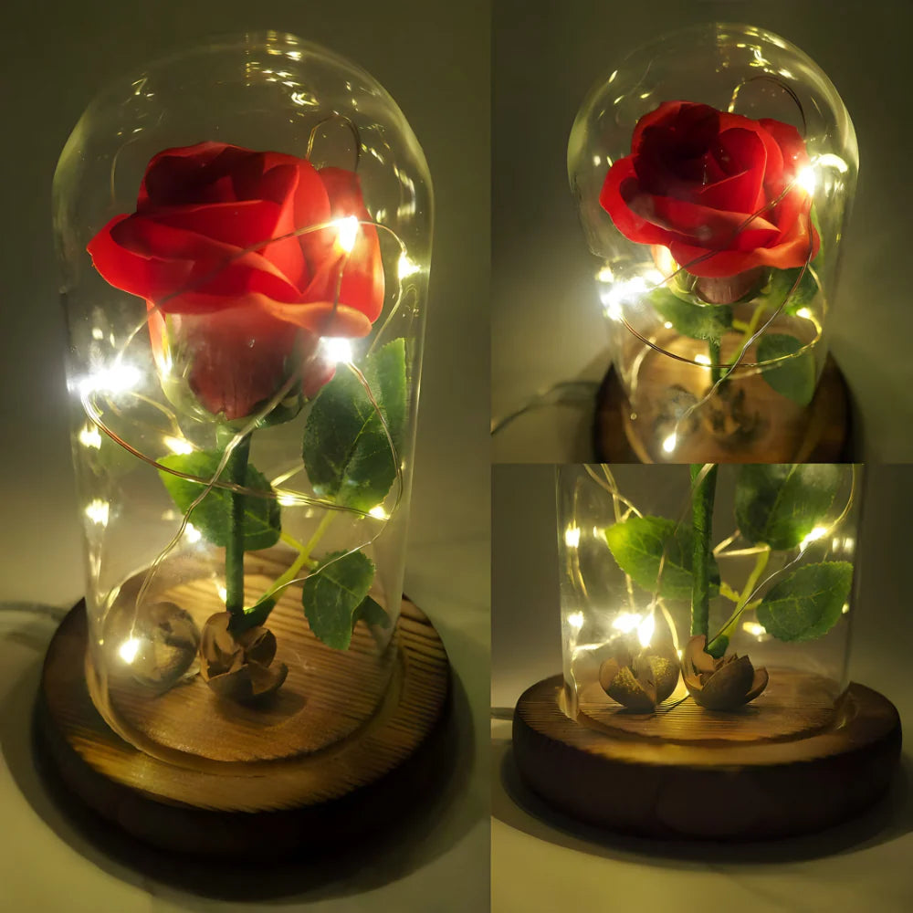Vjecna svjetleca ruza u staklenom zvonu - MNE Shop ME