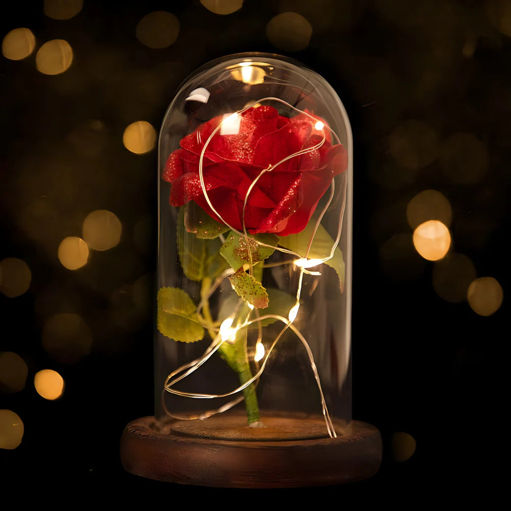 Vjecna svjetleca ruza u staklenom zvonu - MNE Shop ME
