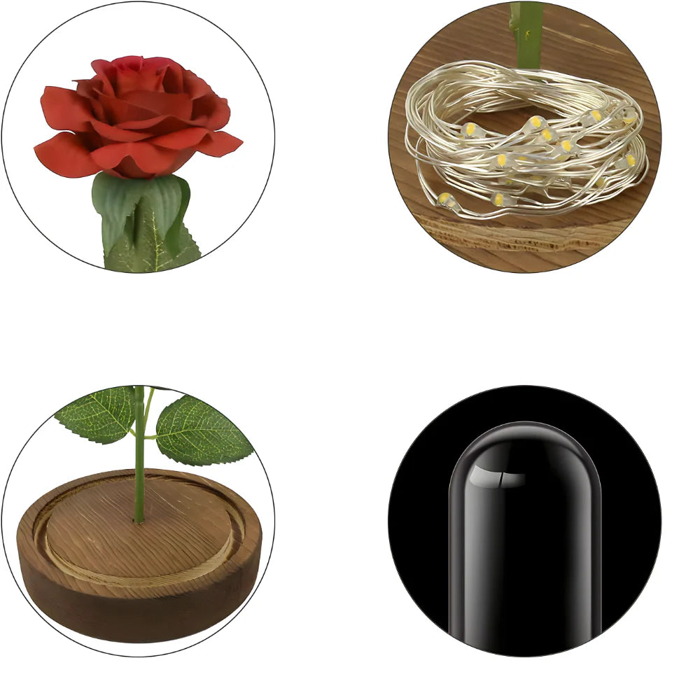 Vjecna svjetleca ruza u staklenom zvonu - MNE Shop ME