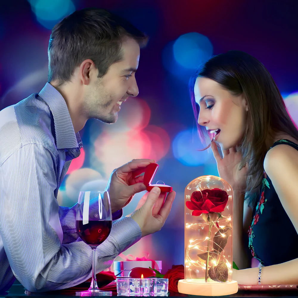 Vjecna svjetleca ruza u staklenom zvonu - MNE Shop ME