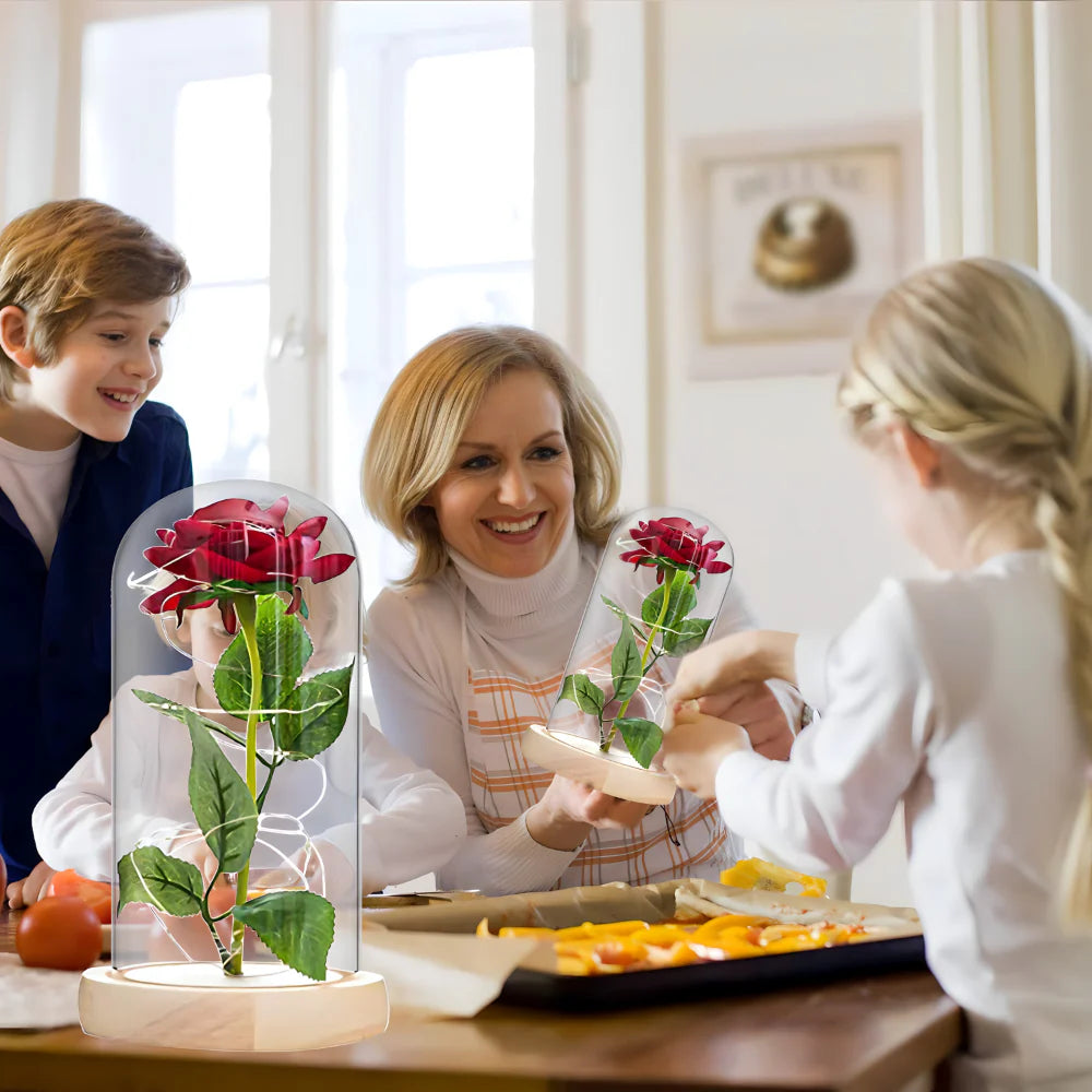 Vjecna svjetleca ruza u staklenom zvonu - MNE Shop ME