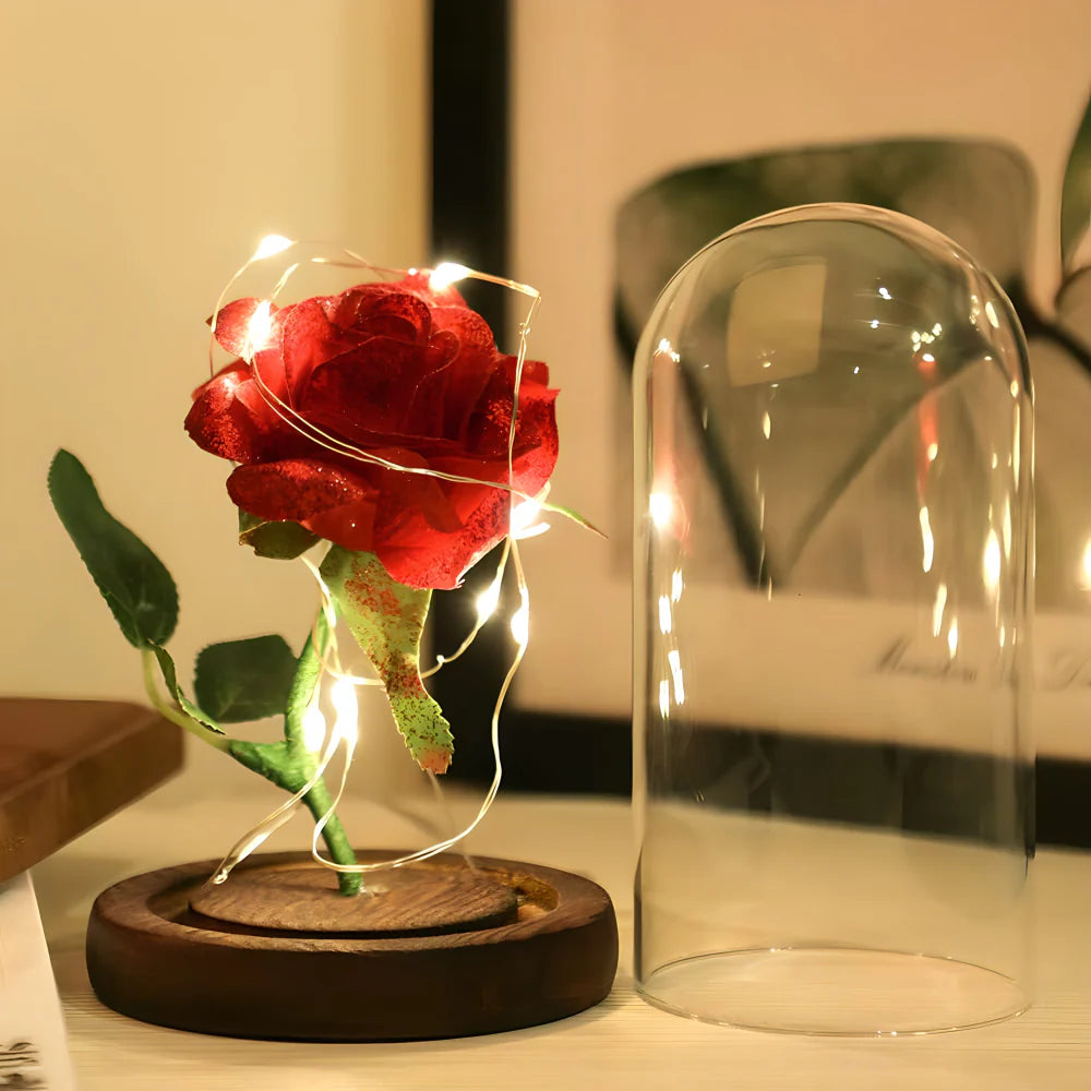 Vjecna svjetleca ruza u staklenom zvonu - MNE Shop ME