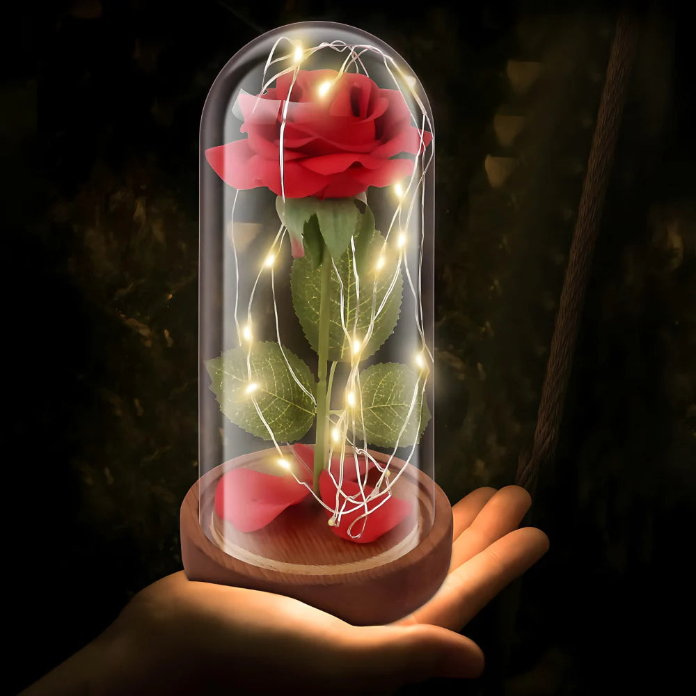 Vjecna svjetleca ruza u staklenom zvonu - MNE Shop ME