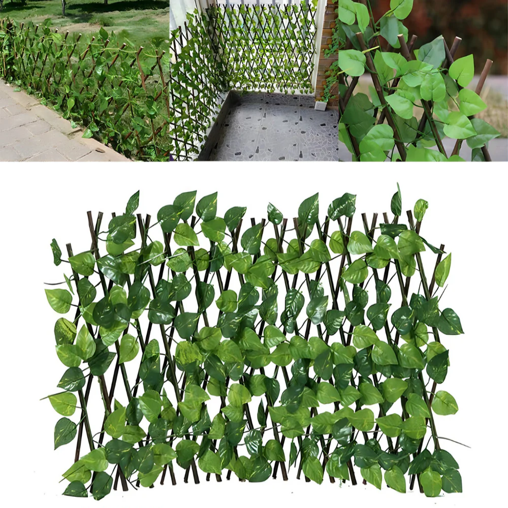 Proširiva dekorativna baštenska ograda od lišća - za terasu i vrt (SET OD 2 KOMADA)