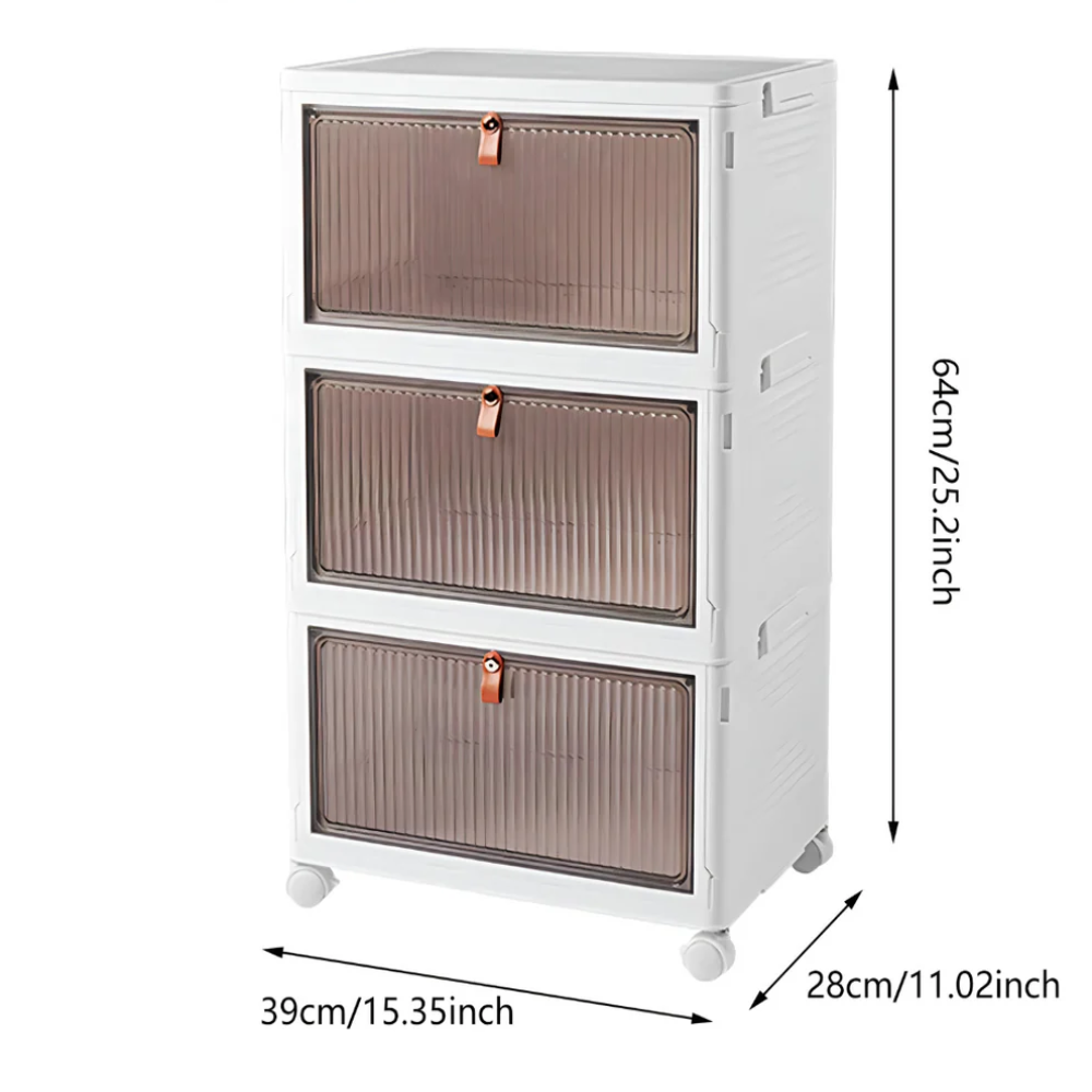 Sklopiva kutija za odlaganje sa poklopcem - za organizaciju obuće, igračaka i sličnog (SET OD 2 KOMADA)