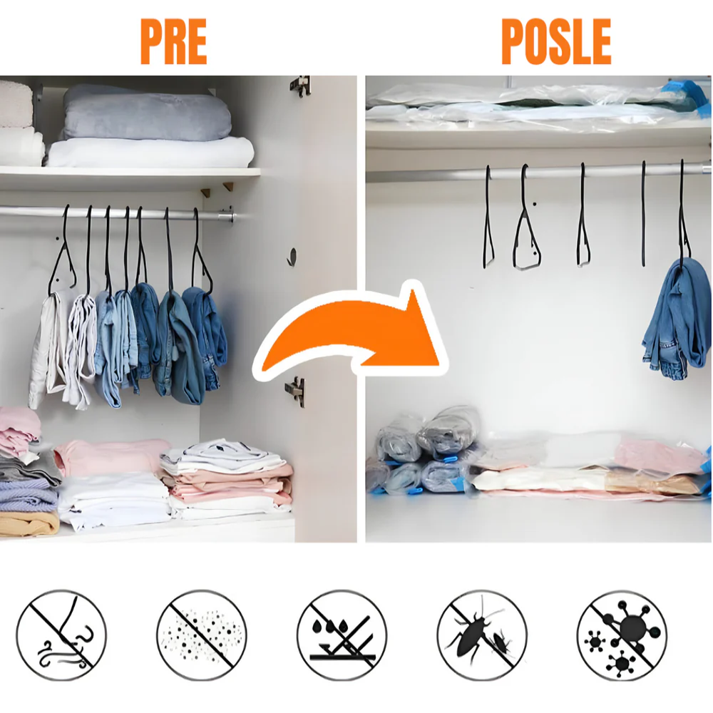 Samokompresione vakuumske kese – ušteda prostora do 80% bez usisivača