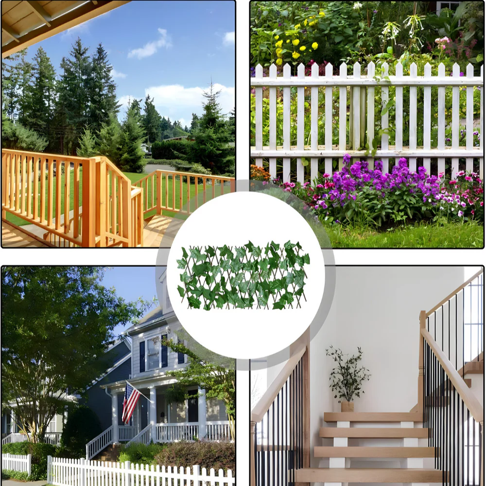 Proširiva dekorativna baštenska ograda od lišća - za terasu i vrt (SET OD 2 KOMADA)