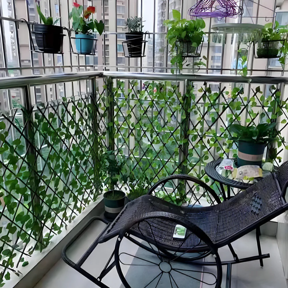 Proširiva dekorativna baštenska ograda od lišća - za terasu i vrt (SET OD 2 KOMADA)