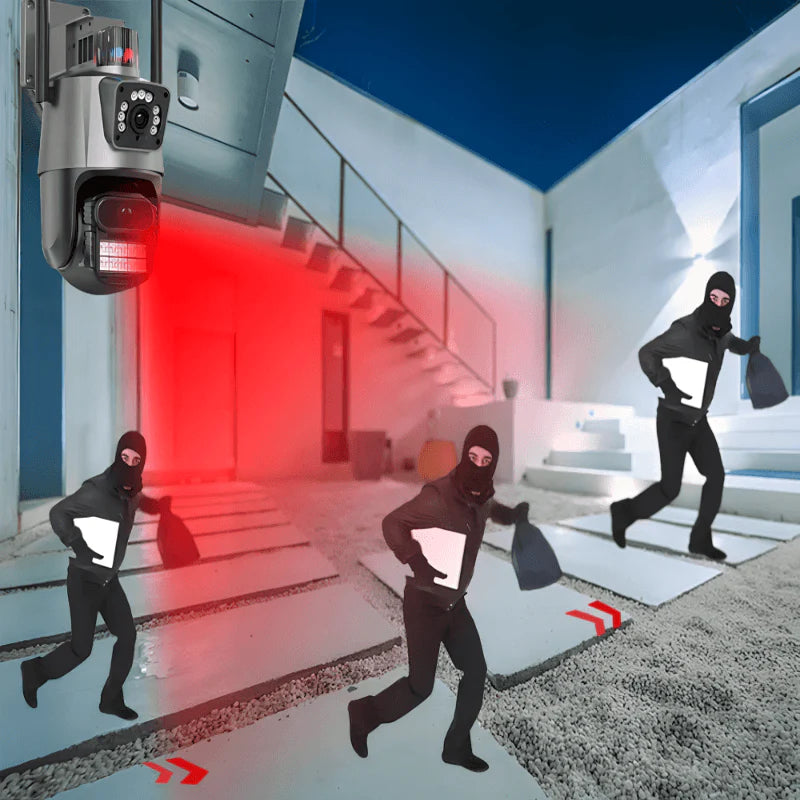 IP kamera PTZ kamera sa 2 sociva i sirenom 4K 8x zoom - MNE Shop ME