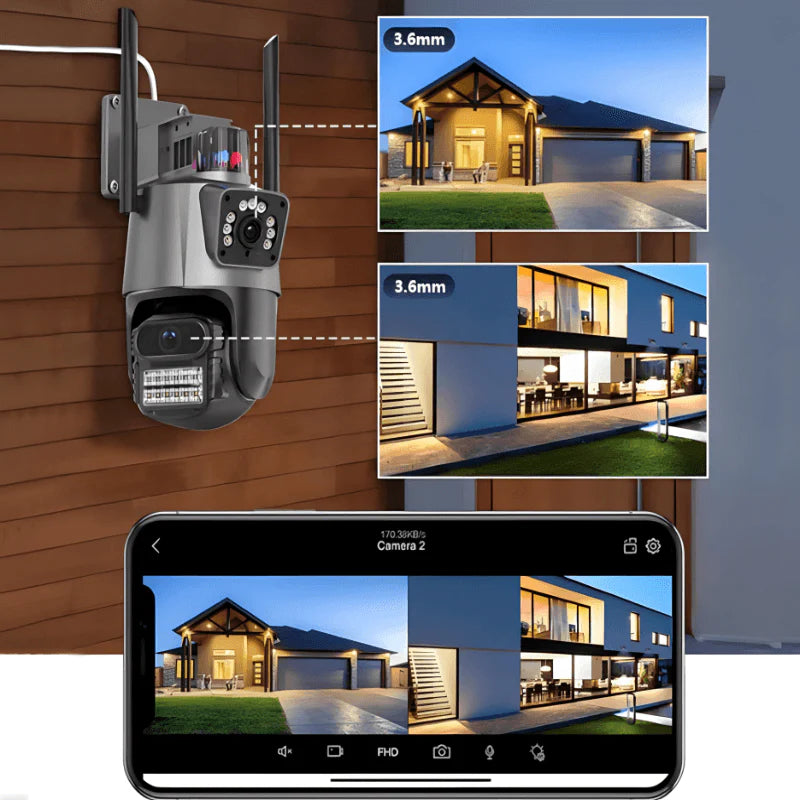 IP kamera PTZ kamera sa 2 sociva i sirenom 4K 8x zoom - MNE Shop ME