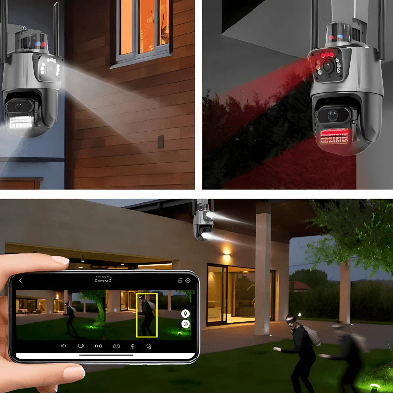 IP kamera PTZ kamera sa 2 sociva i sirenom 4K 8x zoom - MNE Shop ME