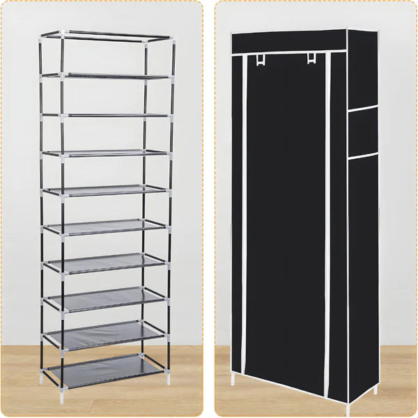 Prenosivi stalak za cipele sa pokrivačem - do 40 pari obuće